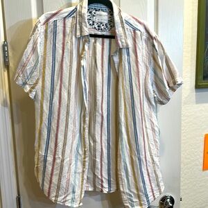 Denim & Flower - Short Sleeve Button Down (Beach Vibes)